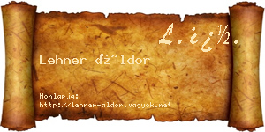 Lehner Áldor névjegykártya